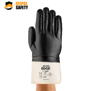 GUANTE NITRILO PUÑO ABIERTO EDGE 48-500 ANSELL